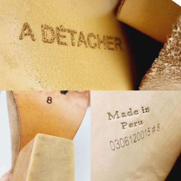 $541 A DETACHER  Ankle Booties Brown Suede 8 Open Heel Round Toe Made in PERU - Picture 3 of 12